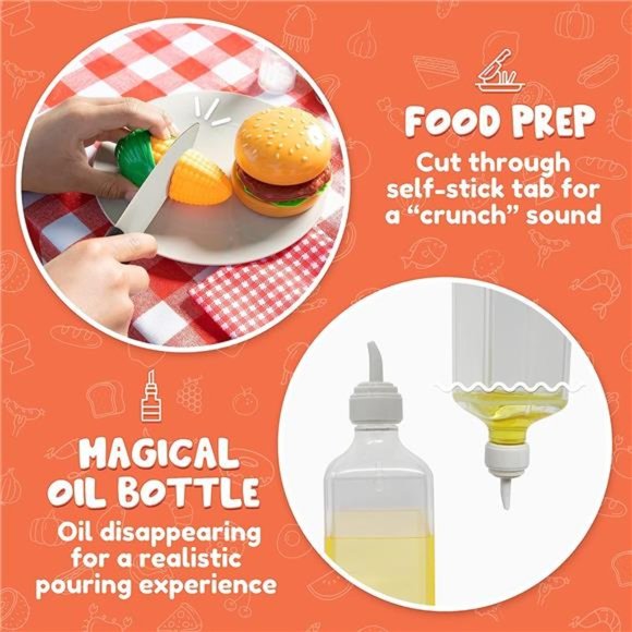 34 PCS Cooking Toy Set, Kitchen Toy Set, Toy BBQ Grill Set, Little Chef Play - Picture 2 of 6